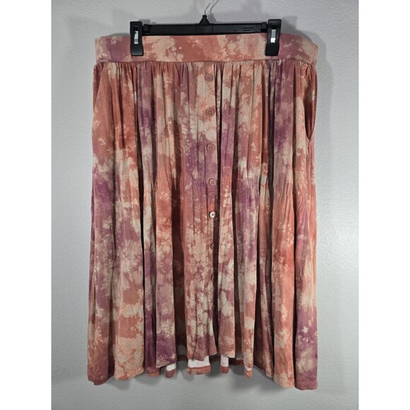 torrid Dresses & Skirts - Torrid BOHO Festival Midi Skirt Challis Pleated Tie Dye Plus Size 2 2x BQ
